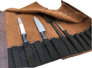 Genuine Buffalo Leather Knife Roll Set
