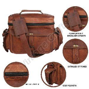 Leather Camera Messenger Bag