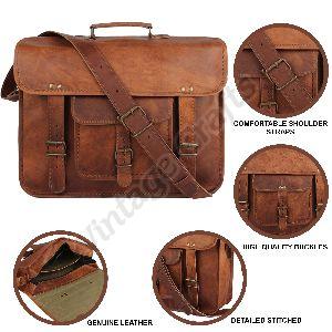 Leather Travel Messenger Bag