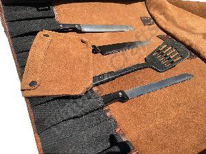 Genuine Buffalo Leather Knife Roll Set