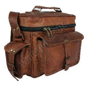 Leather Camera Messenger Bag