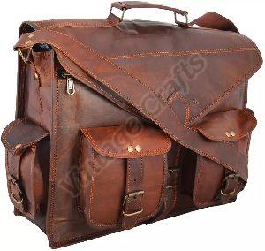 Leather Briefcase Messenger Bag