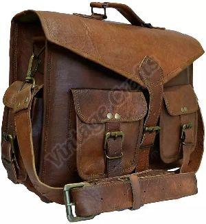 Leather Briefcase Messenger Bag