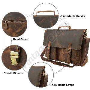 Leather Crossbody Messenger Bag