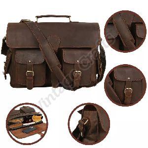 Leather Satchel Messenger Bag