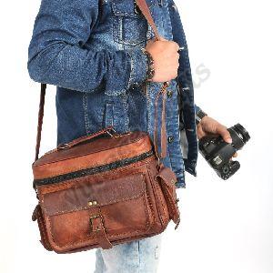 Leather Camera Messenger Bag