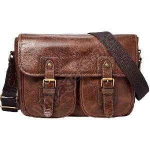 Leather Courier Messenger Bag