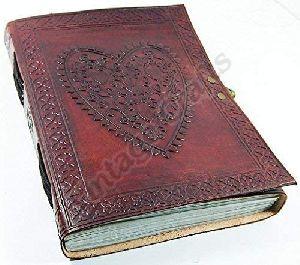 Leather Heart Engraved Journal Diary