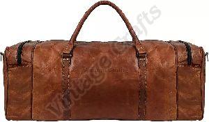 Leather Double Pocket Duffle Bag