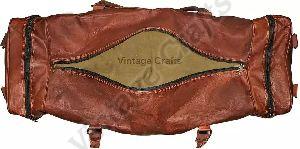Leather Double Pocket Duffle Bag
