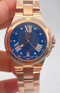 GC CableBijou Full Rose Gold Blue Dial Womens Watch