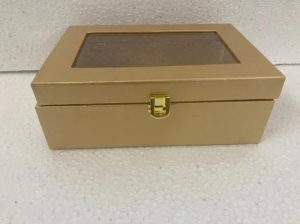 Leather Brown Window Gift Box