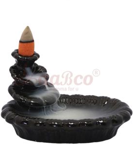 New Ceramic Flower Black Back Flow Smoke Fountain