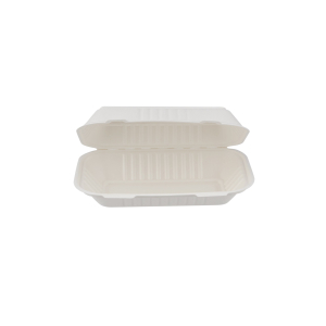 Biodegradable Clamshell Multipurpose Rectangular Takeaway Container - Natural Disposable