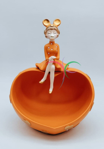 Imported Pretty Girl with Heart Candy Bowl