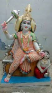 Marble Baglamukhi Mata Statue