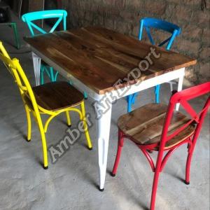 Metal Restaurant Table Chair Set