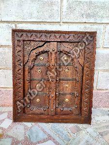Solid wood antique windows with brass work