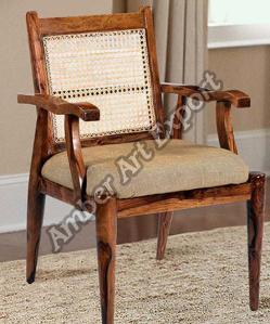 Wooden Cane Knitted Chair