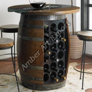 Wooden Wine Bottle Storage Barrel