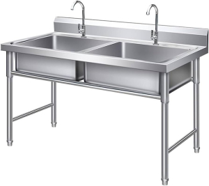 stainless steel double bowl restaurant kitchen sink