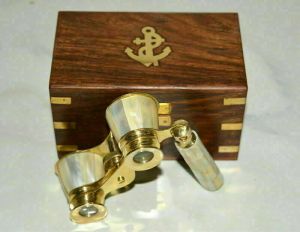 BRASS MOTHER OF PEARL BINOCULAR