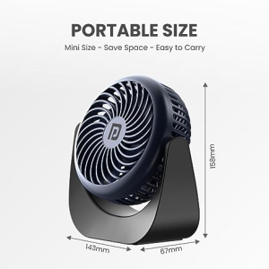 Portronics Portable Rechargeable Fan 360 Rotatable,