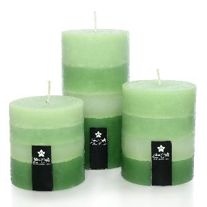 Green Grass Mottled Pillar Candle Lemon Grass Scented Premium Wax 3 x 3 Inch 3 x 4 Inch 3 x 6 inch