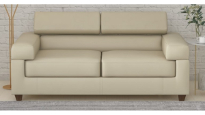 penza leatherette cream colour 2 seater sofa