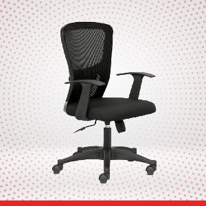 FLUID LITE Mid Back Ergonomic Office Chair with Mesh Back & Fixed Arms Black