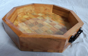 2x12x2 Hexagon Wooden Serving Tray