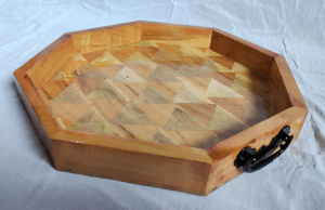 15x15x1.5  Hexagon Wooden Serving Tray