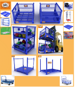 Collapsible Cage Bin Trolley Pallet