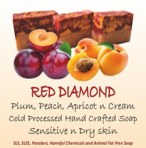 Red Diamond - Cold Processed Plum, Peach, Apricot and Cream Soap