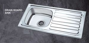 Stainless Steel Single Bowl Sink With Drainboard