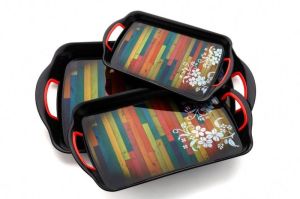 3 Piece Plastic Kitchen Tray Set