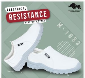 M1089 Coffer Leather White Safety Shoes