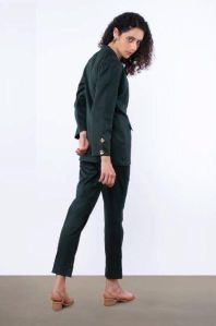 Ladies Bottle Green Blazer Co-ord Set