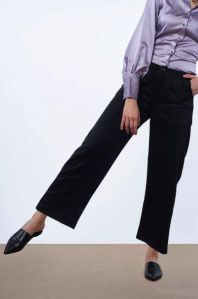 Ladies Black Straight Cut Pants