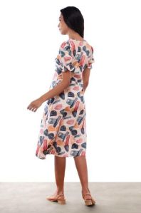 Ladies Abstract Midi Dress