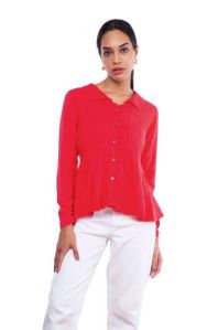 Ladies Inverted Box Pleated Shirt