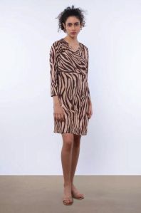 Ladies Zebra Wrap Dress