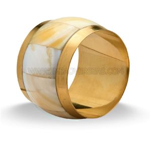 MOP Inlay Brass Napkin Rings