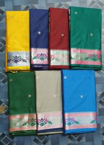 Silk cotton Jacquard border saree