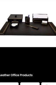 Leather office table set