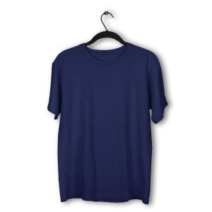 Dark Blue Cotton  Kids Round Neck T-Shirt