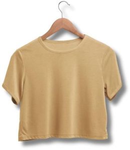 Ladies Beige Cotton Crop Top