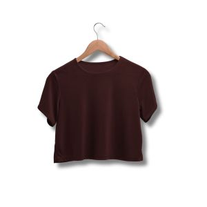 Ladies Brown Cotton Crop Top