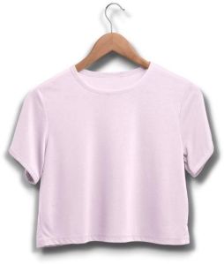 Ladies Pink Cotton Crop Top