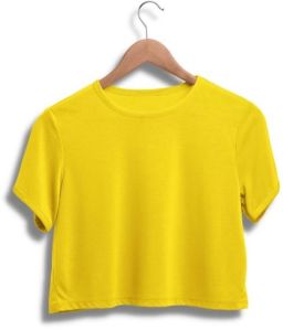 Ladies Yellow Cotton Crop Top